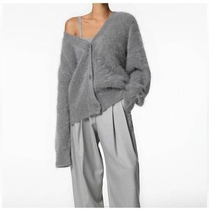 Lululemon wool alpaca chunky oversized cardigan grey